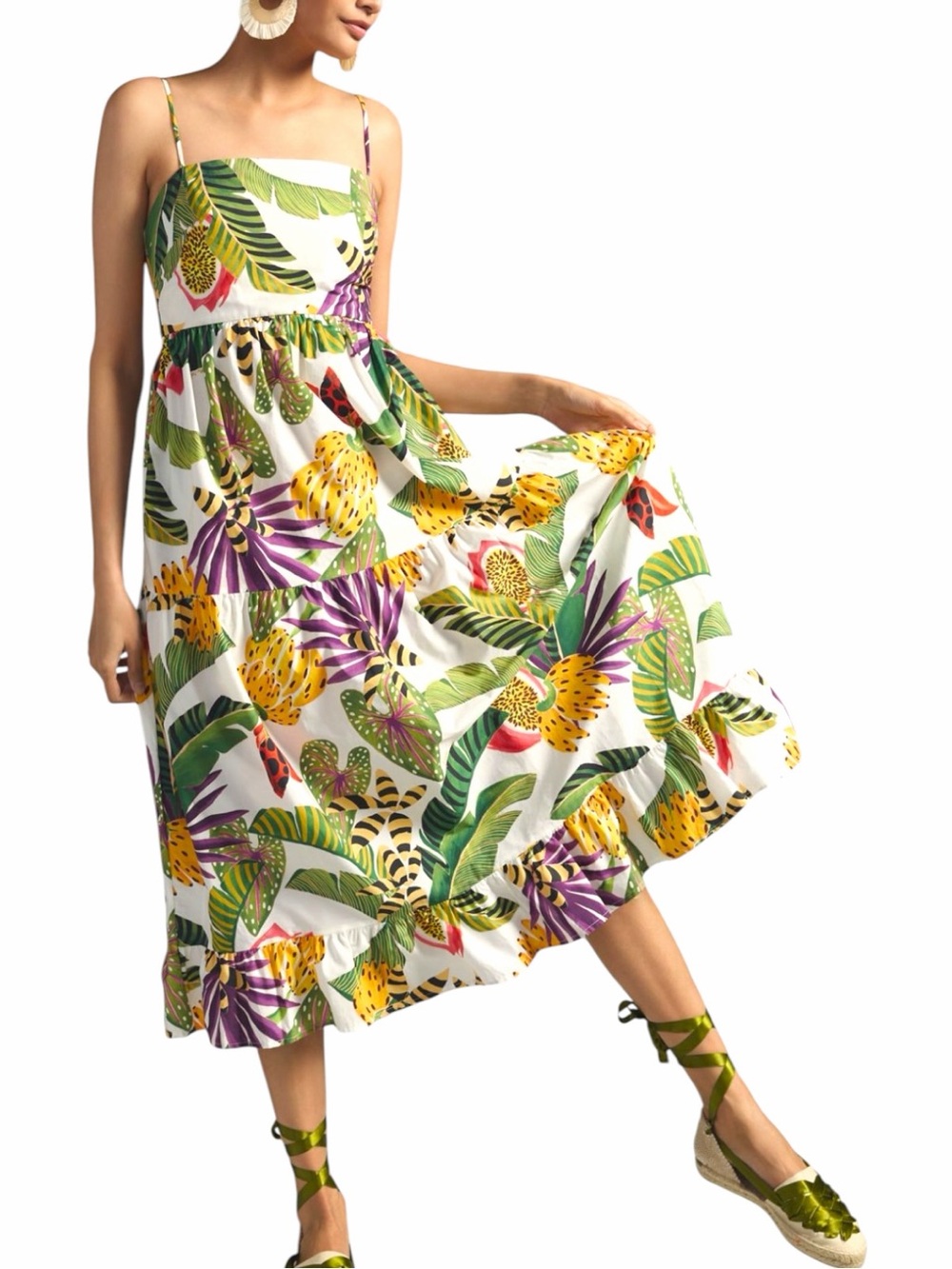 NEW FARM RIO Striped Forest Maxi Dress Size L